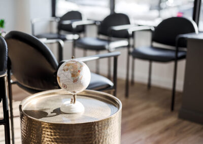 rotating-globe-decor-patient-waiting-area-integrated-internal-medicine-queens-ny